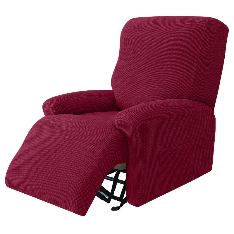 Recliner Sofa Cover Lazy Chair Solid Color Cushion Cover Stretch Spandex Couch Slipcovers Non Slip Armchair Slipcovers 4pcs/set