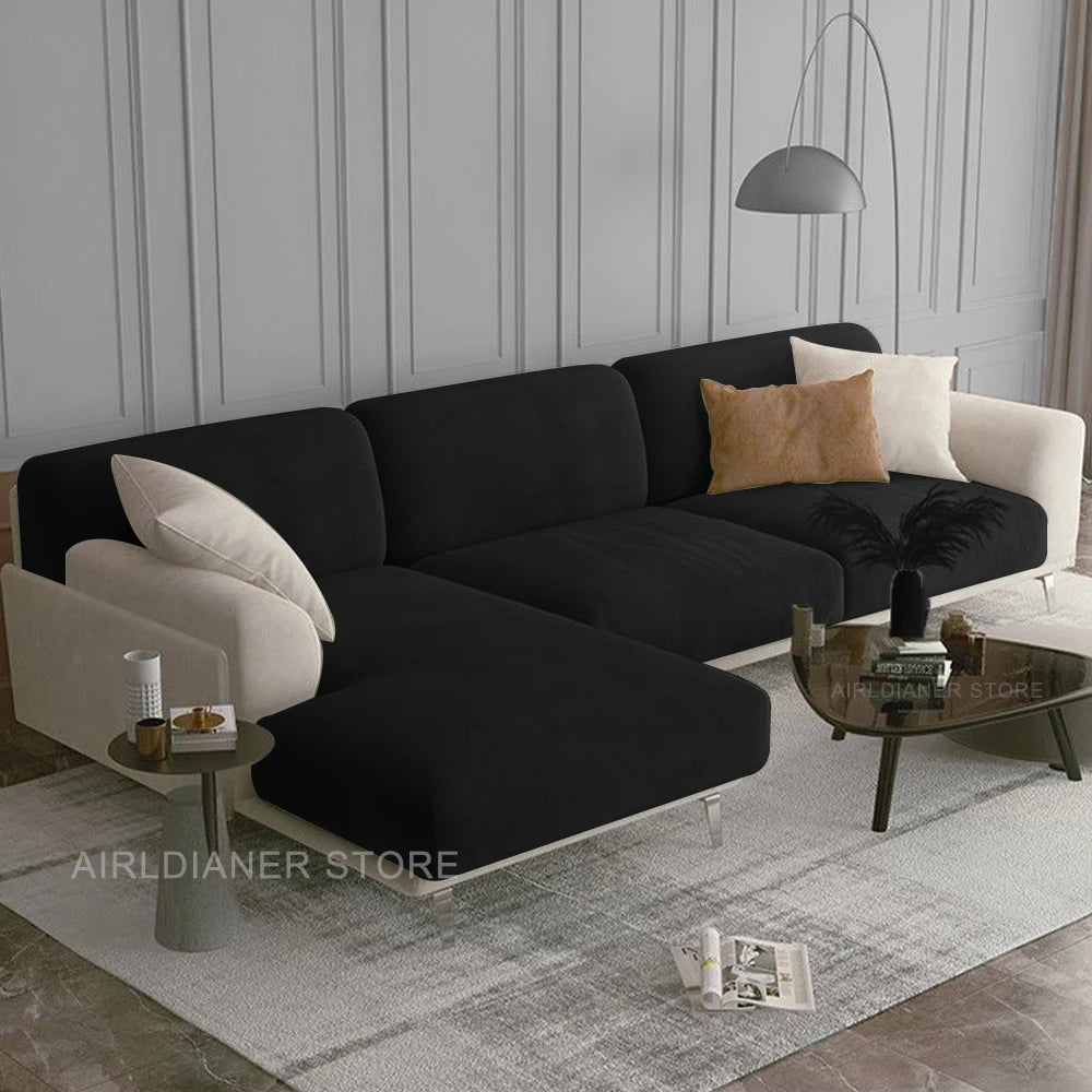 Luxury Soft Velvet Sofa Seat Cover Solid Elastic Sofa Cushion Covers Separate Furniture Protector Sofa Cover Living Room Pets