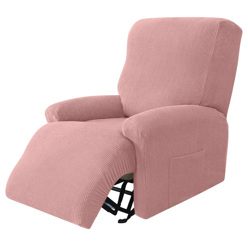 Recliner Sofa Cover Lazy Chair Solid Color Cushion Cover Stretch Spandex Couch Slipcovers Non Slip Armchair Slipcovers 4pcs/set