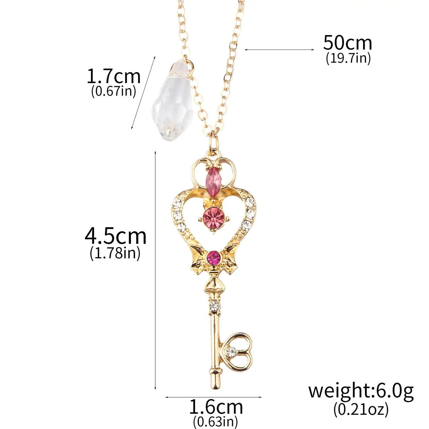 Anime Cartoon Moon Tsukino Usagi Enamel Keychain Necklace for Women Girl Magic Brooch Aino Minako Pin Cosplay Jewelry Gift