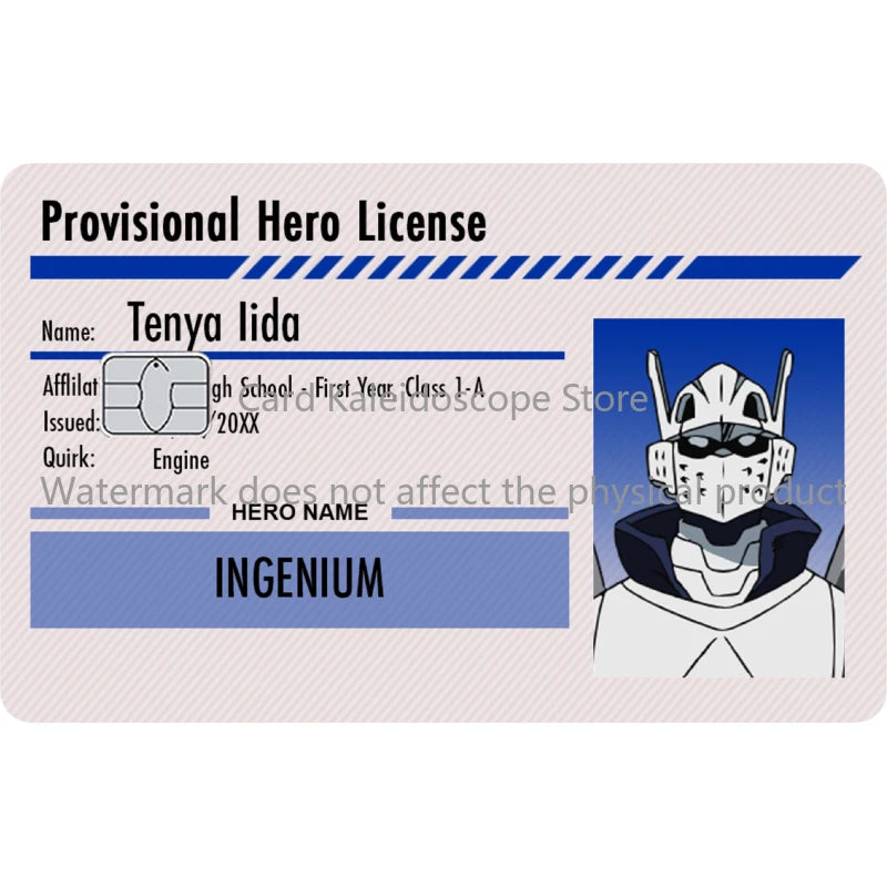 Anime My Hero Academia Student ID Series Redit Card Skin Sticker for VISA JCB Mastercard and Other Bank IC Card Decoration