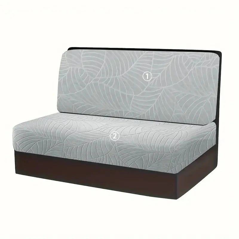 2 Pcs/set Leaves Jacquard RV Dinette Cushion Covers Elastic Armless Couch Slipcover Stretch Rv Camper Car Bench Seat Cover