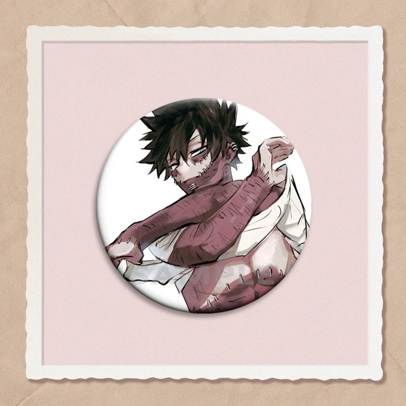 32/44/58mm Hot Anime My Hero Academia Dabi Button Pins Creative Brooches Cartoon Badge for Backpack Collar Decoration Gifts
