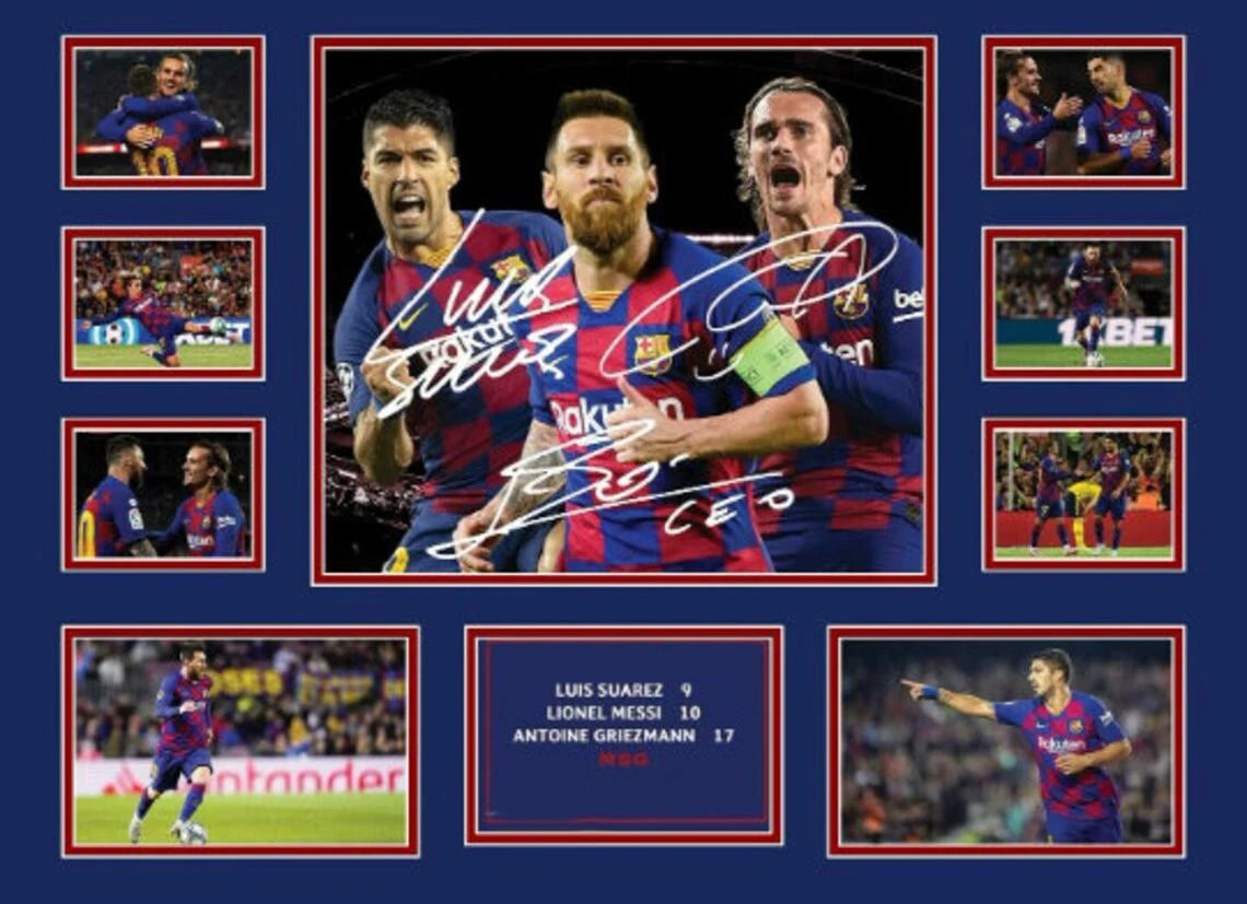 Famous Modern Football Player and Signature Poster Wall Decor B-Messi Sport Stars Canvas Painting For Boys' Room Fans Gift