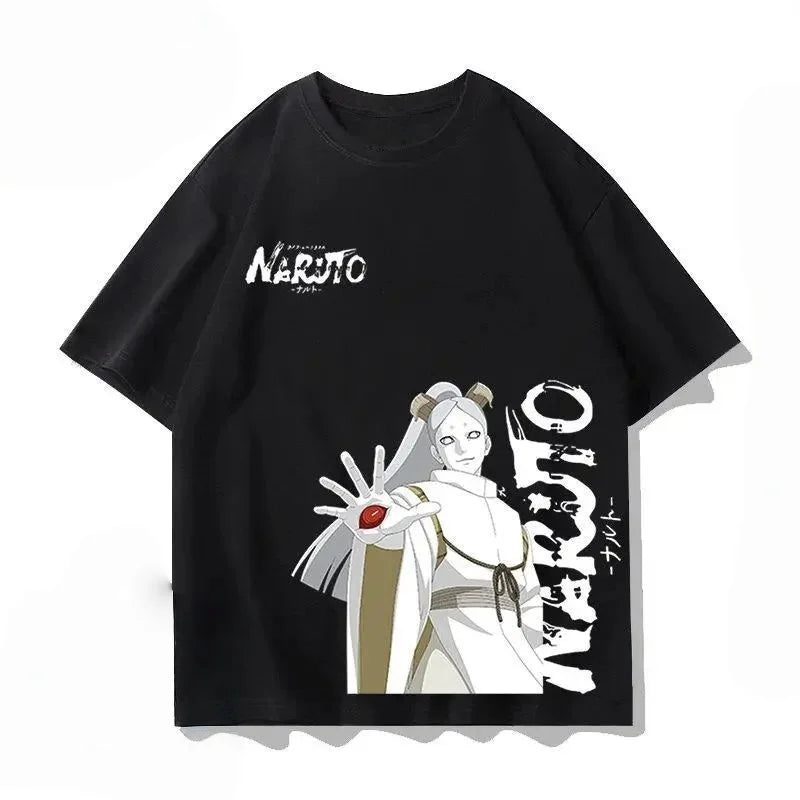 2026 Summer Naruto Flag Mokakashi Intimate Paradise Printed Cotton Loose T-shirt, Unisex Anime Casual Street Style Top