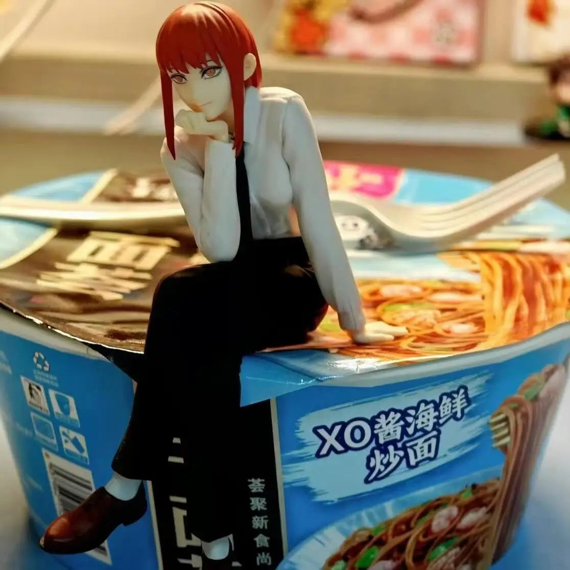 14cm Hot Anime Chainsaw Man Figure Makima Anime Noodle Stopper Figure Model Collect Toys Computer Desk Decoration Christmas Gift
