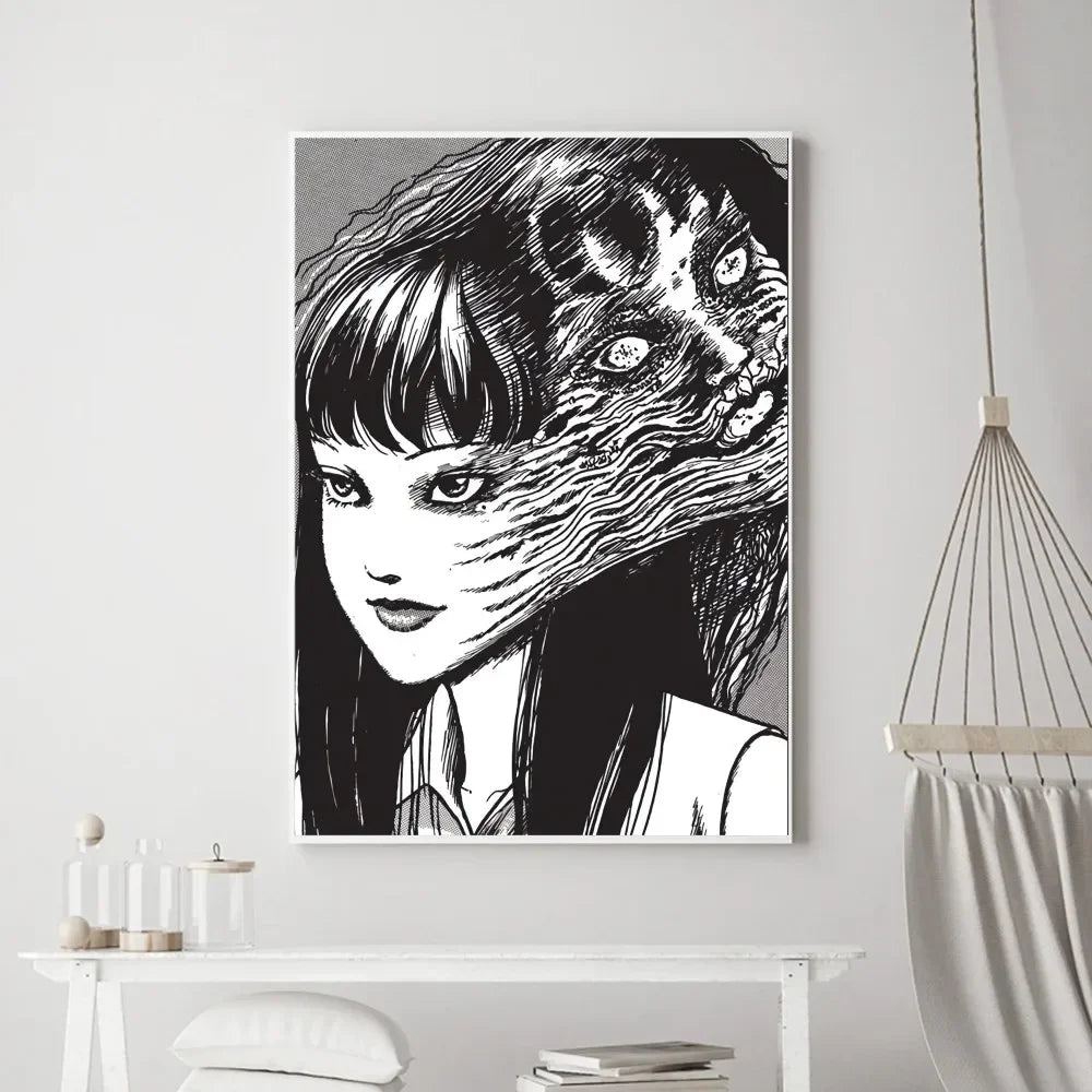 Hot Japan Anime Junji Ito Canvas Prints Poster Horror Thriller Dark Aesthetics Wall Art Home Decoration Art Poster Fans Gifts