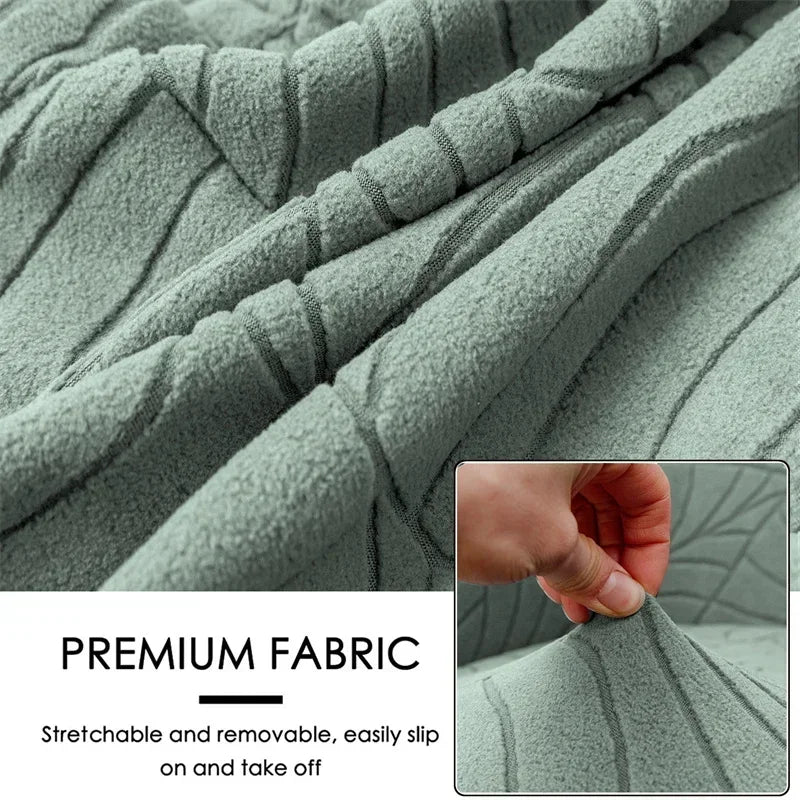 Leaves Jacquard Tub Chair Cover Anti-dirt Stretch Armchair Slipcover All-inclusive Single Club Sofa Cushion for Living Room