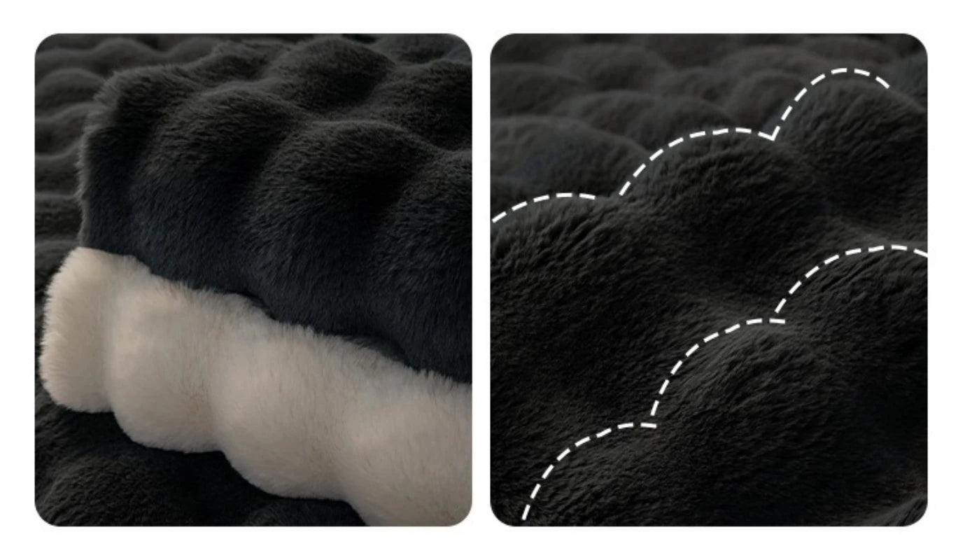 Thicken Imitation Rabbit Fur Plush Sofa Slipcover Non-slip Soft Sofa Towel Couch Cushion For Living Room Modern Home Decor