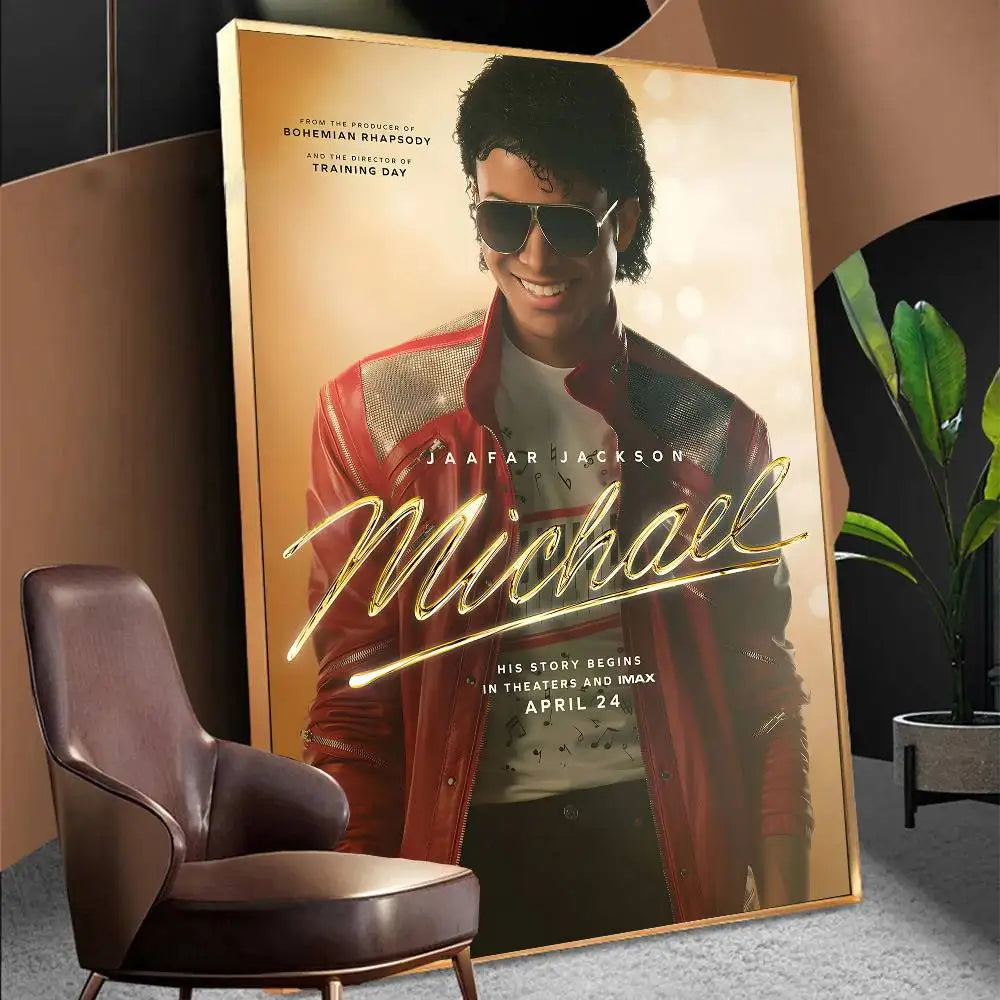 Michael 2026 Movie Biopic Michael-Jackson Anime Posters Sticky Whitepaper Prints Posters Artwork Kawaii Room Decor