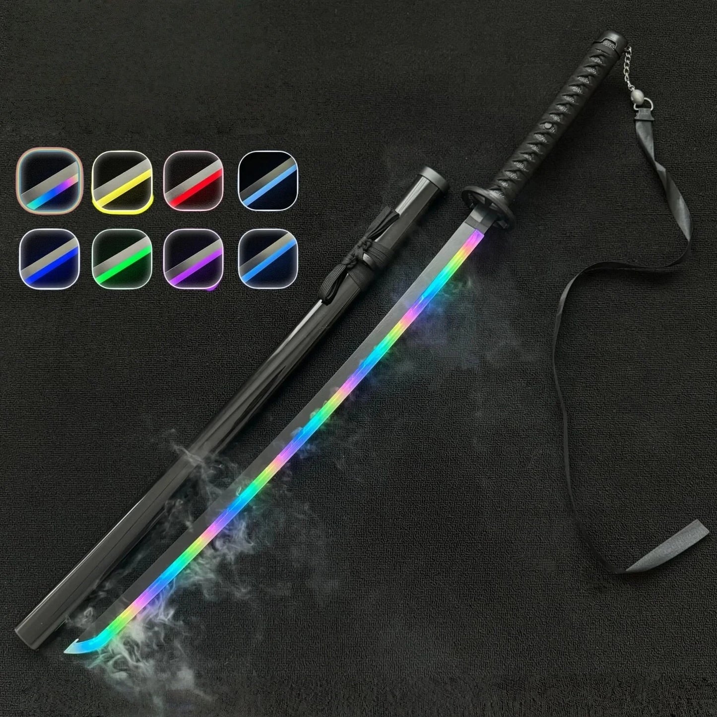 40in Rukia White Katana Original Samurai Sabre Bleach Anime Sword Cosplay Prop Real Size Japanese Katana Ninja Knife Decor Gift