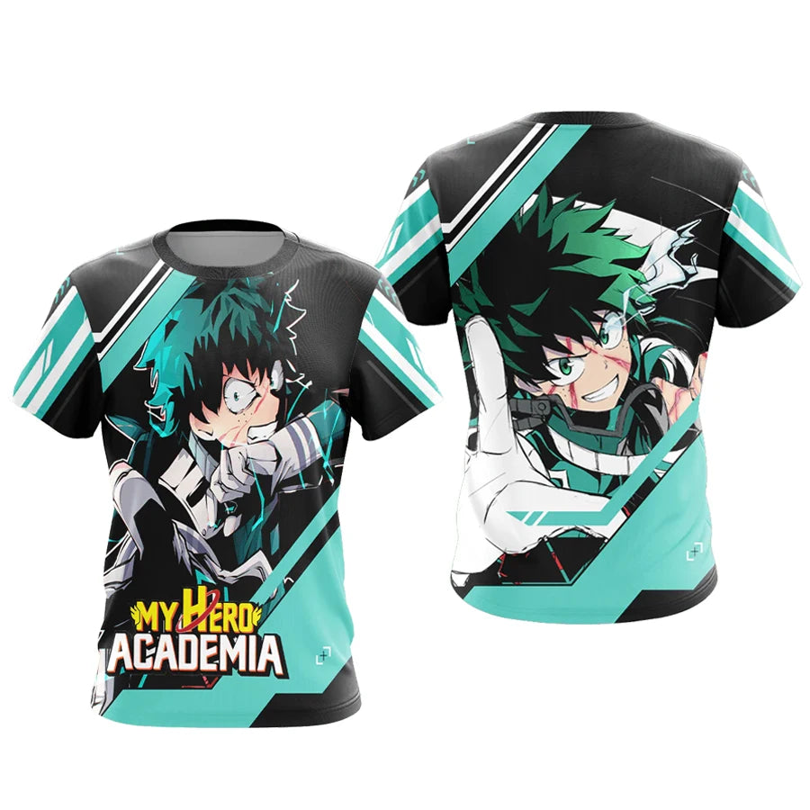 Bandai My Hero Academia Izuku Midoriya Anime Allover Print Adult Kids Athleisure T-Shirt Summer Quick-dry Soft Comfy Lightweight