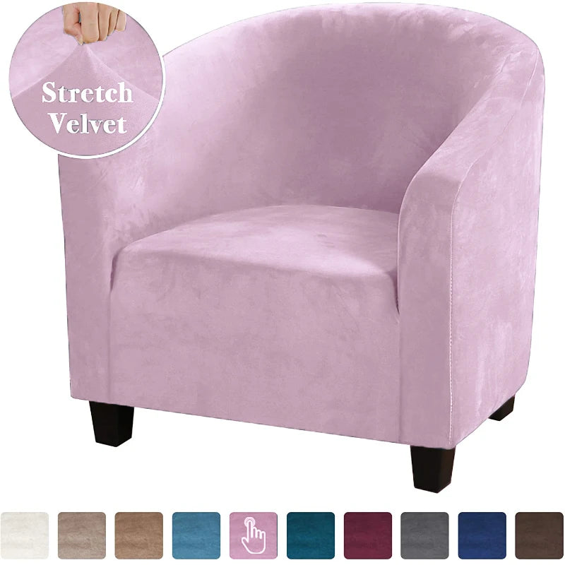 High Stretch Sofa Cover Velvet Tub Chair Cover Skid Resistance Furniture Protector Stretch Fabric Super Soft Couch Slipcover