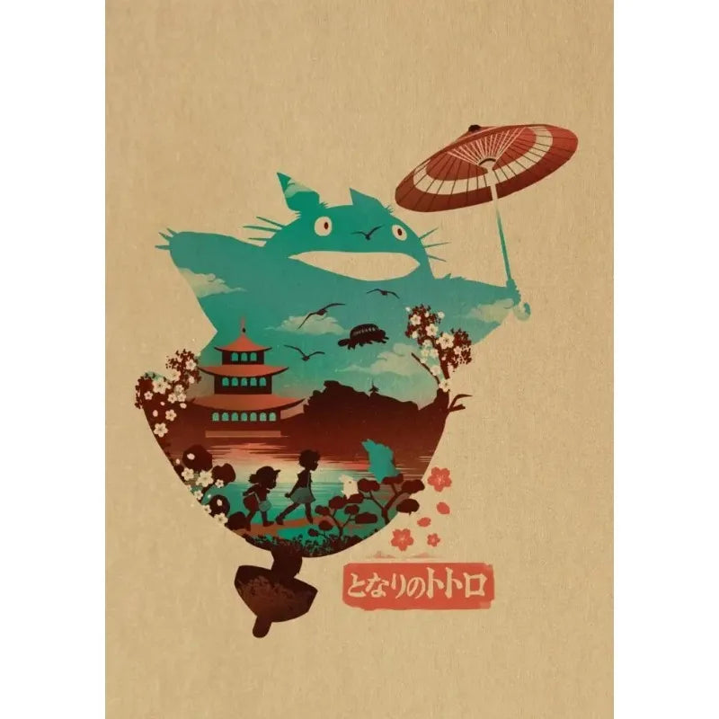 Retro Miyazaki Hayao Movie Murals Studio Ghibli Canvas Paintings Anime Art Decoration Modern Religious Muslim Murals
