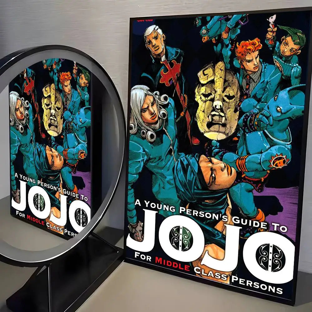 Anime JoJos Bizarre Adventure Retro poster art HD canvas advanced aesthetic Printing Paper Wall Art for Living Room Home Decor