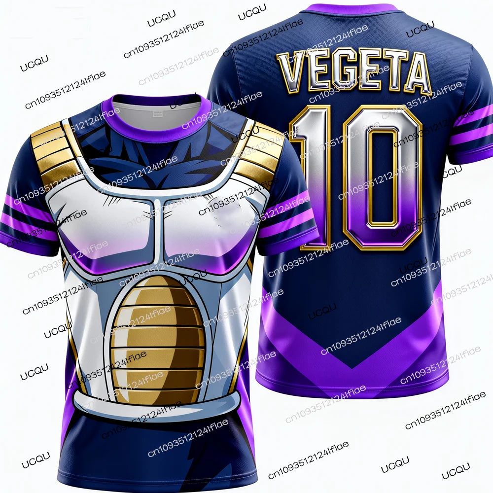 2026 Summer Dragon Ball Z Vegeta Football Jersey T-Shirt Kids Football Special Jersey Kit Adult Men/Women Anime Short Sleeve Y2k
