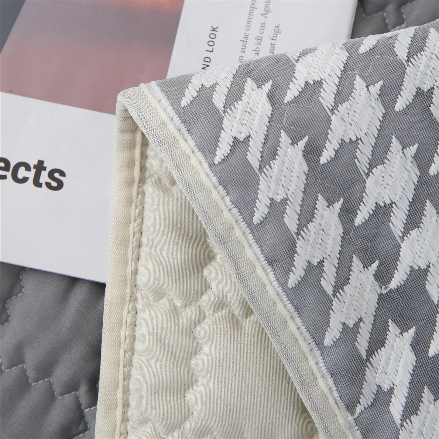 Houndstooth Lace Docor Quilting Sofa Coushion Cover Anti-Slip Sofa Slipcovers for Living Room Couch Seat covers Pet Friendly
