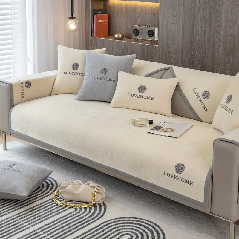 1PC Chenille Universal Sofa Cover Non-Slip Combination Sofa Cushion L Shape Couch Towel for Living Room Protector fundas de sofa