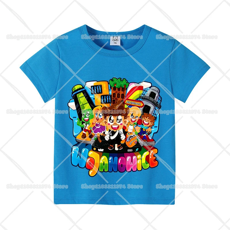 Wojans Team T-shirt Anime Round Neck Tee Children Short Sleeve Clothing Summer Cotton Tshirts Boys Girls T-shirts Birthday Gift