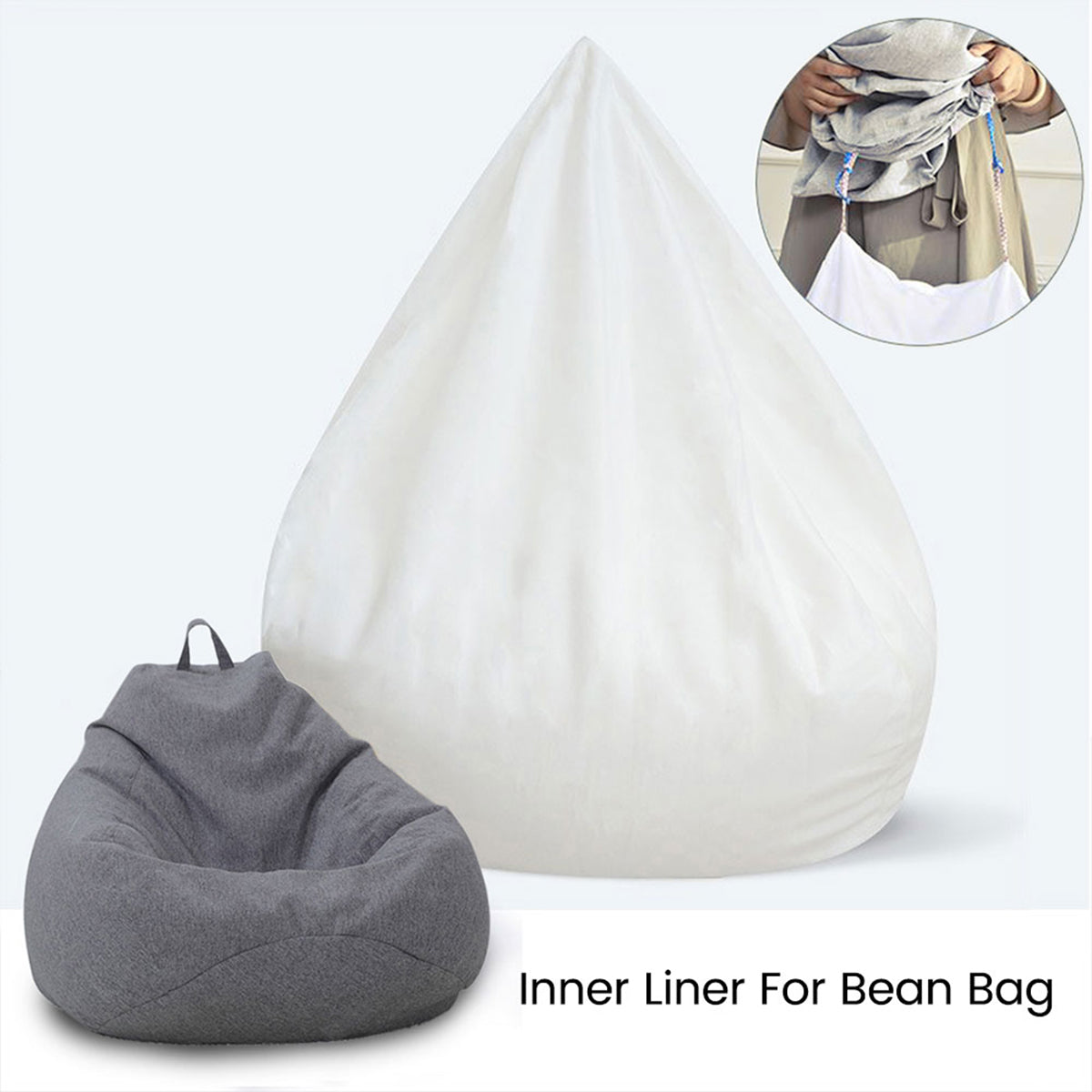 1/2pc Sofas Cover Removable Lazy Sofa Inner Liner Anti-fouling Replacement Bean Bag Inner Liner Bean Chair Bean Bag No Padding