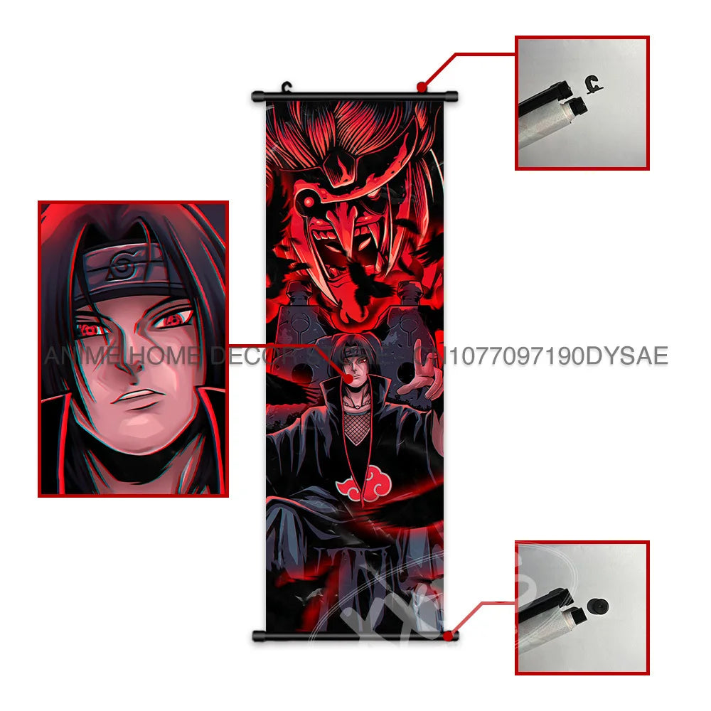 Naruto Posters Uchiha Madara Decorative Painting Uchiha Itachi Anime Hatake Kakashi Wall Art Uchiha Sasuke Scrolls Picture Decor