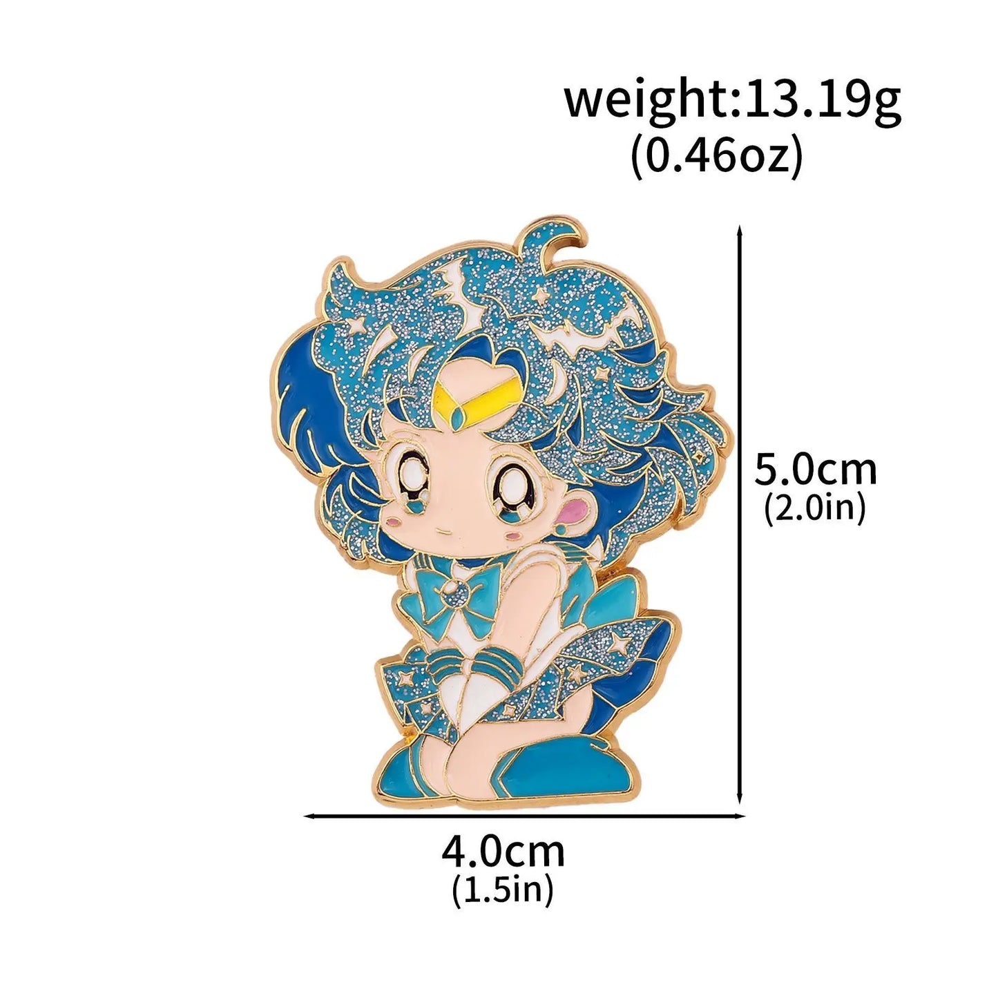 Anime Cartoon Moon Tsukino Usagi Enamel Keychain Necklace for Women Girl Magic Brooch Aino Minako Pin Cosplay Jewelry Gift