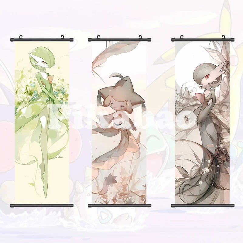 Printed Poster Anime Wall Artwork Greninja Pictures Gardevoir Painting Canvas Pikachu Hanging Scrolls Home Room Decor