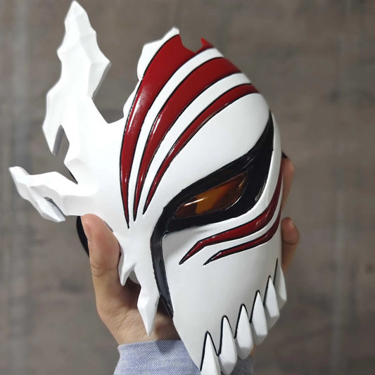 Bleach Ichigo Kurosaki Hollowfication Half Face Mask, Lightweight Cosplay Prop Replica for Conventions, Photoshoots Halloween