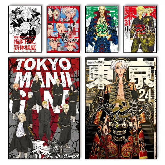 Japan Anime Tokyo Revengers Poster art canvas HD aesthetic Printing Paper Wall Art for Living Room Bar fashion Home Decor