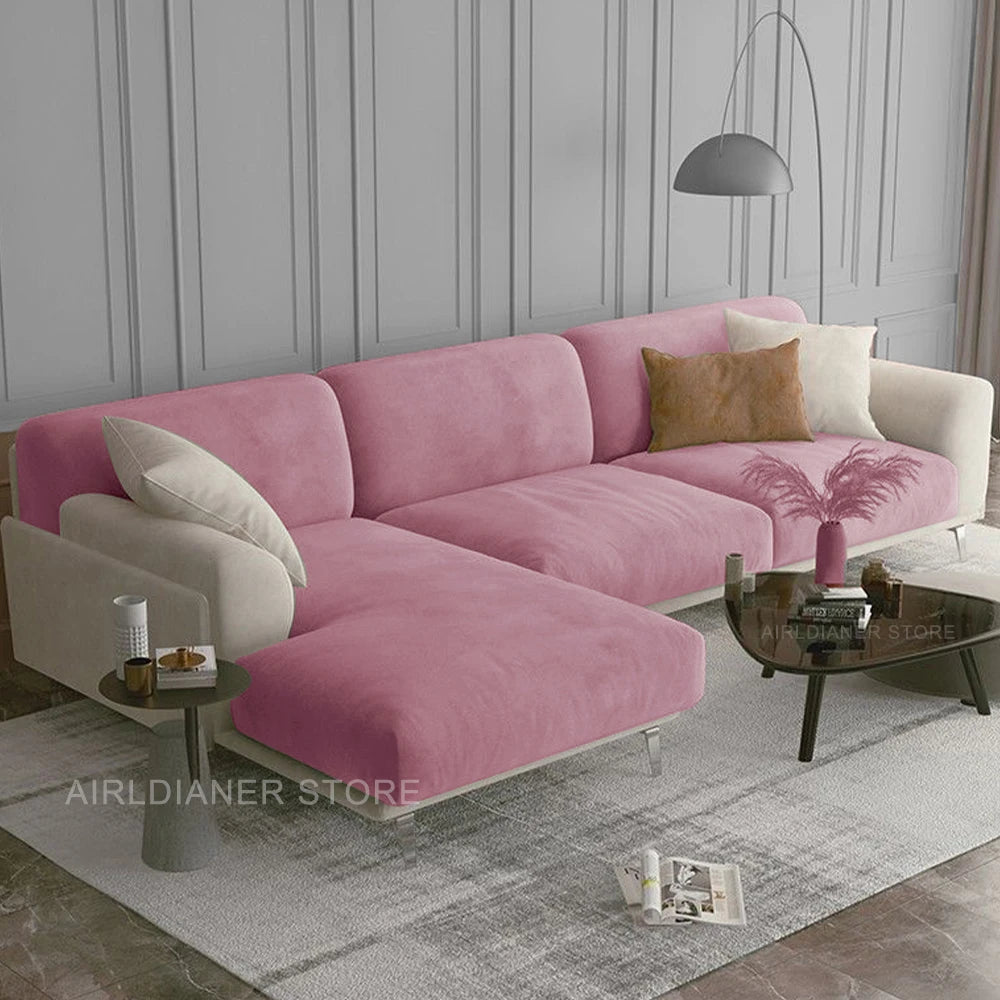 Luxury Soft Velvet Sofa Seat Cover Solid Elastic Sofa Cushion Covers Separate Furniture Protector Sofa Cover Living Room Pets