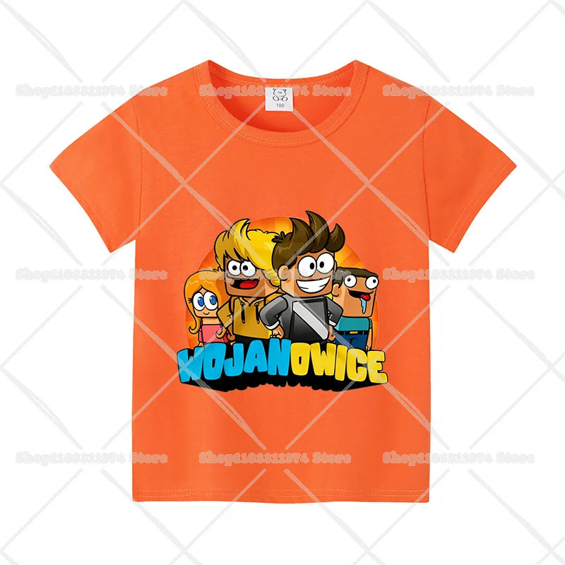Wojans Team T-shirt Anime Round Neck Tee Children Short Sleeve Clothing Summer Cotton Tshirts Boys Girls T-shirts Birthday Gift