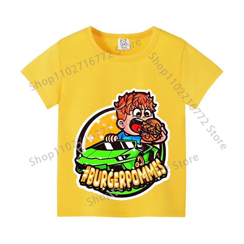 Burgerpommes Icrimax Kids T-shirt Children Clothes Boys Girls Cartoon Anime Graphic Print Clothing Fashion Cute Casual Tops Gift