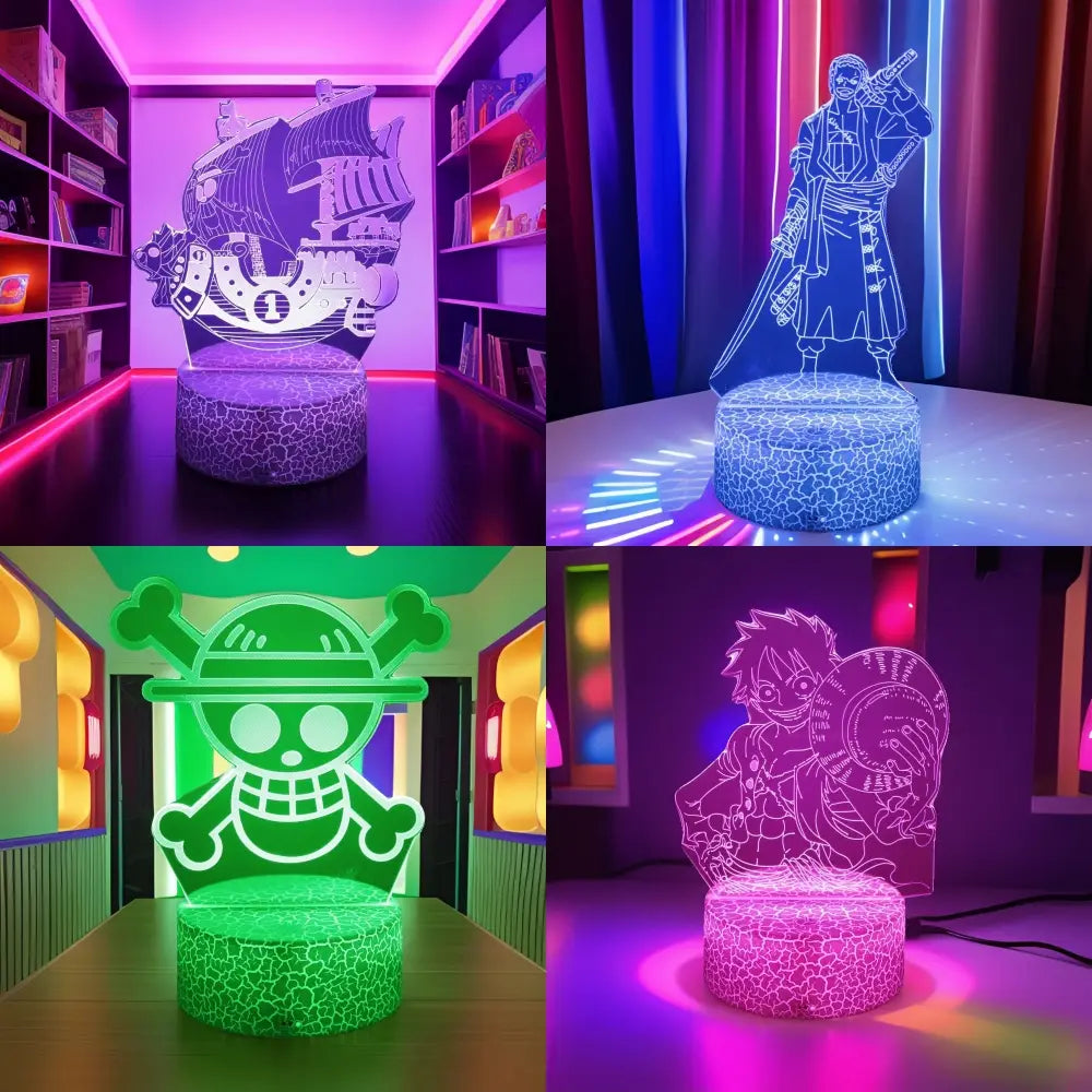 One Piece Luffy 3D LED Night Light – Color Lamp