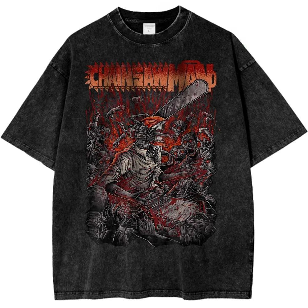 Chainsaw Man Makima Shirt Chainsaw T-shirt Anime Shirt Vintage Men's T-shirt Pure Cotton Leisure Sports Harajuku Summer New 2025