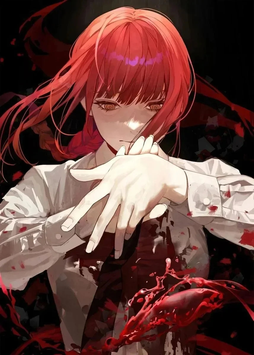 Popular Anime Chainsaw Man Makima Aesthetic Canvas Painting Poster Wall Art Picture Room Decoration