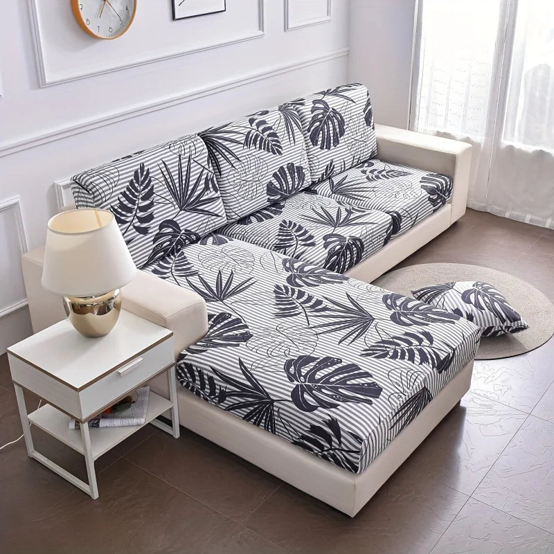 Elastic Sofa Seat Cushion Cover for Living Room Stretch Floral Printed Armchair Couch Cover Corner L-shape Removable Anti-dust