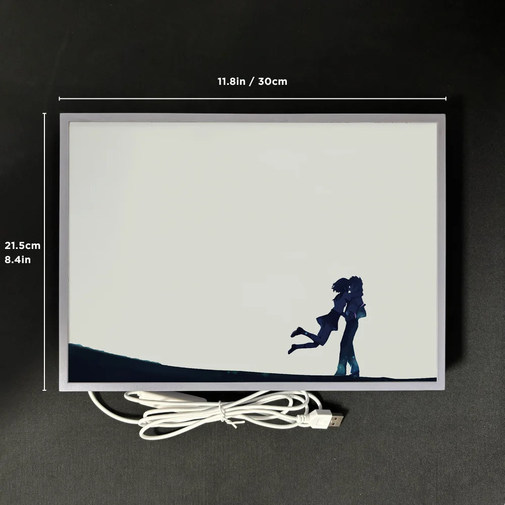 Your Name Anime Glowing Wall Art - 3D LED Night Light for Bedroom Decor, Kimi no Na wa Lampara de Noche Gift