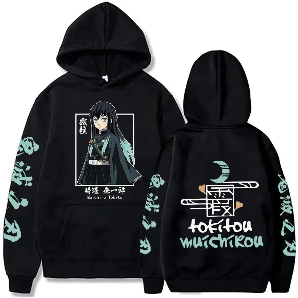 Demon Slayer Anime Hoodie Men Women Pullover Sweatshirt Casual Streetwear Cosplay Costume Graphic Hooded Jacket Autumn Winter