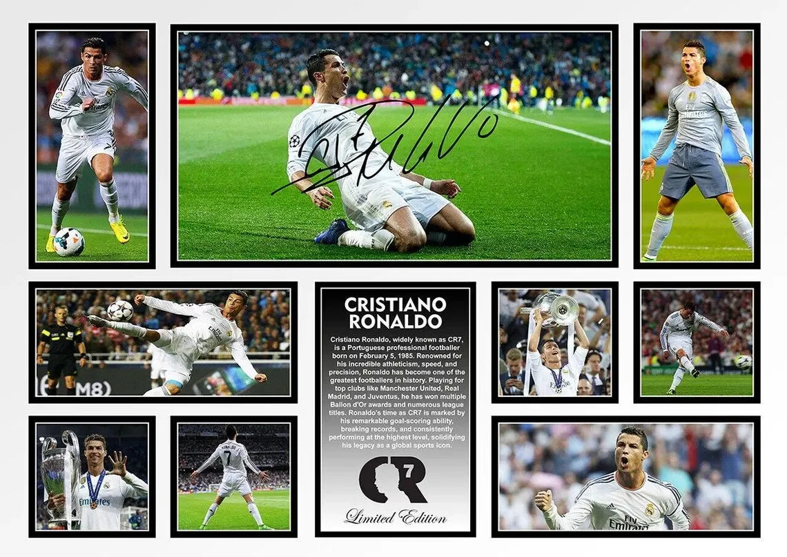 Famous Modern Football Player and Signature Poster Wall Decor B-Messi Sport Stars Canvas Painting For Boys' Room Fans Gift