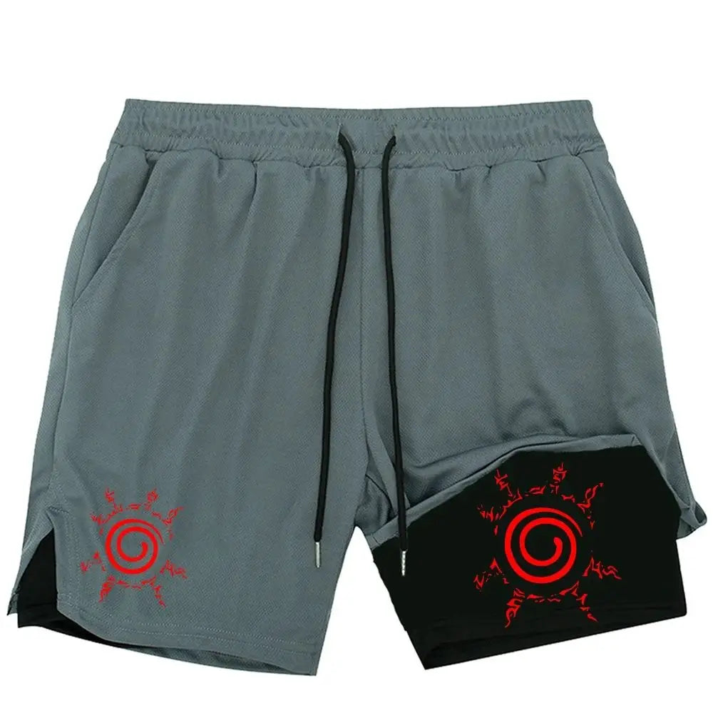 Naruto Uzumaki 2-In-1 Running Shorts – Quick-Dry Men’s Gym