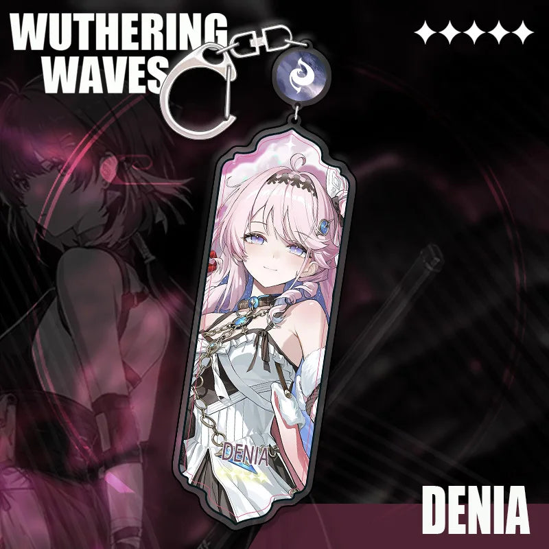 New Wuthering Waves Hiyuki Denia Aemeath Mornye Keychain Cartoon Anime Strip Pendant Keyring Backpack Jewelry Cute Gift