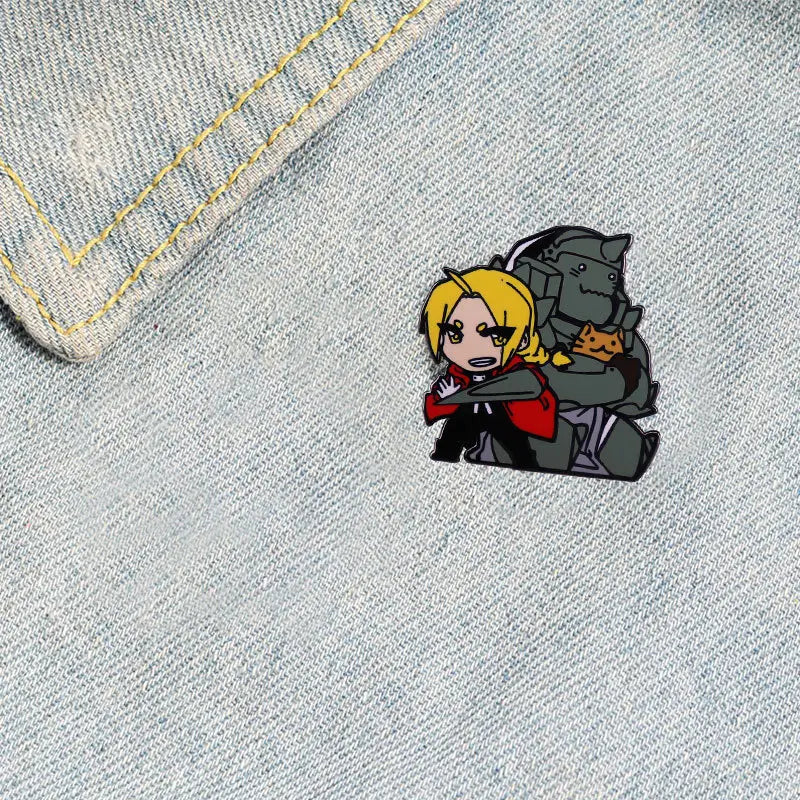 Japanese Animation Fullmetal Alchemist Enamel Pins Cartoon Anime Metal Brooch Badge Fashion Jewellery Backpack