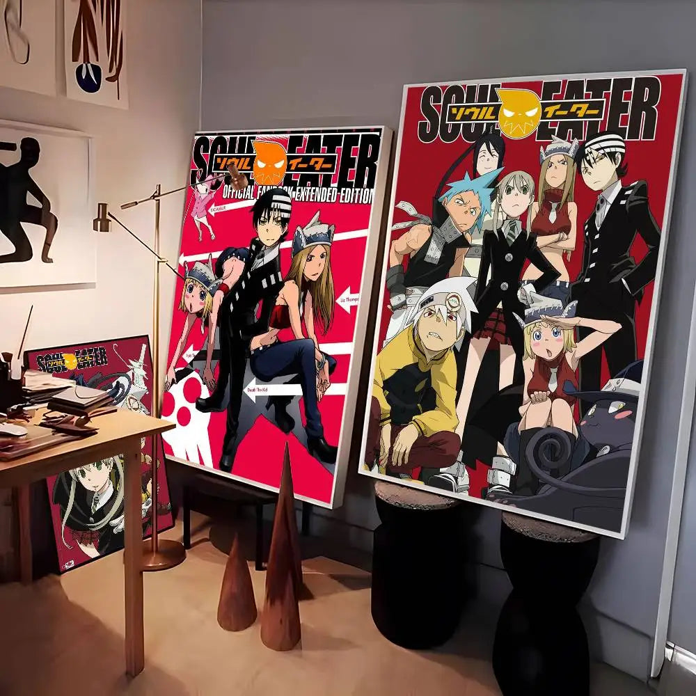 Popular Japanese Anime S-Soul Eater Poster High Quality Dorm Living Room Aesthetic Wall Decoration Painting Stickers Gift