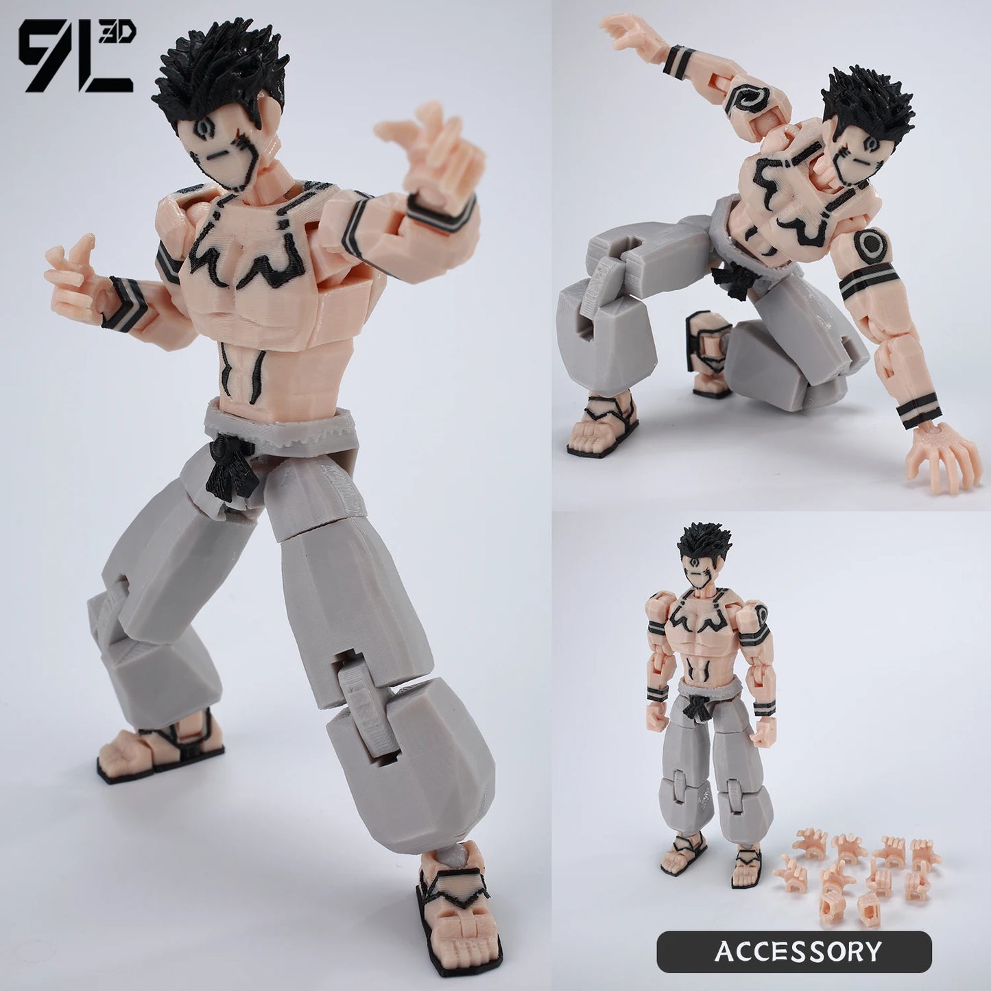 9L3D Printed Lucky Dummy 13 Jujutsu Kaisen Gojo Satoru Toji Yuji Sukuna Anime Action Figures Mannequin Yuuta Rika Model T13 Toys