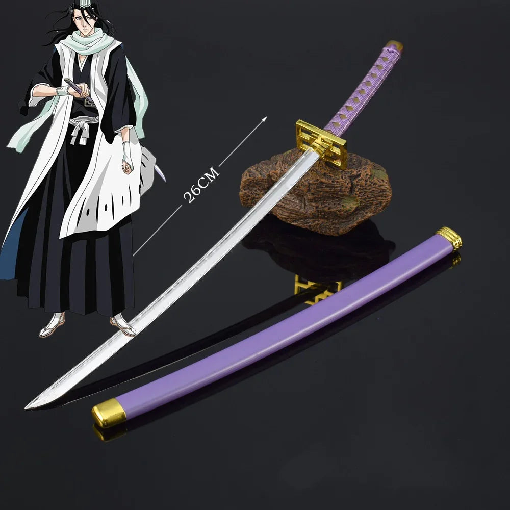 10inch Mini Bleach Katana Ichigo Sword Ninja Knife Iron Anime Bleach Kenpachi Japanese Katana Real Size Samurai Sword Toy Gifts