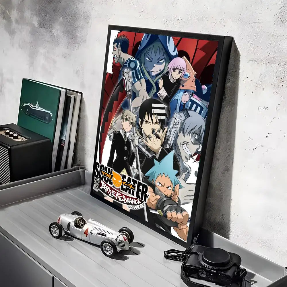 S-Soul Eater Anime Poster Stickers HD Waterproof Painting Wall Art for Bedroom Living Room Home Decor Decoration Gift