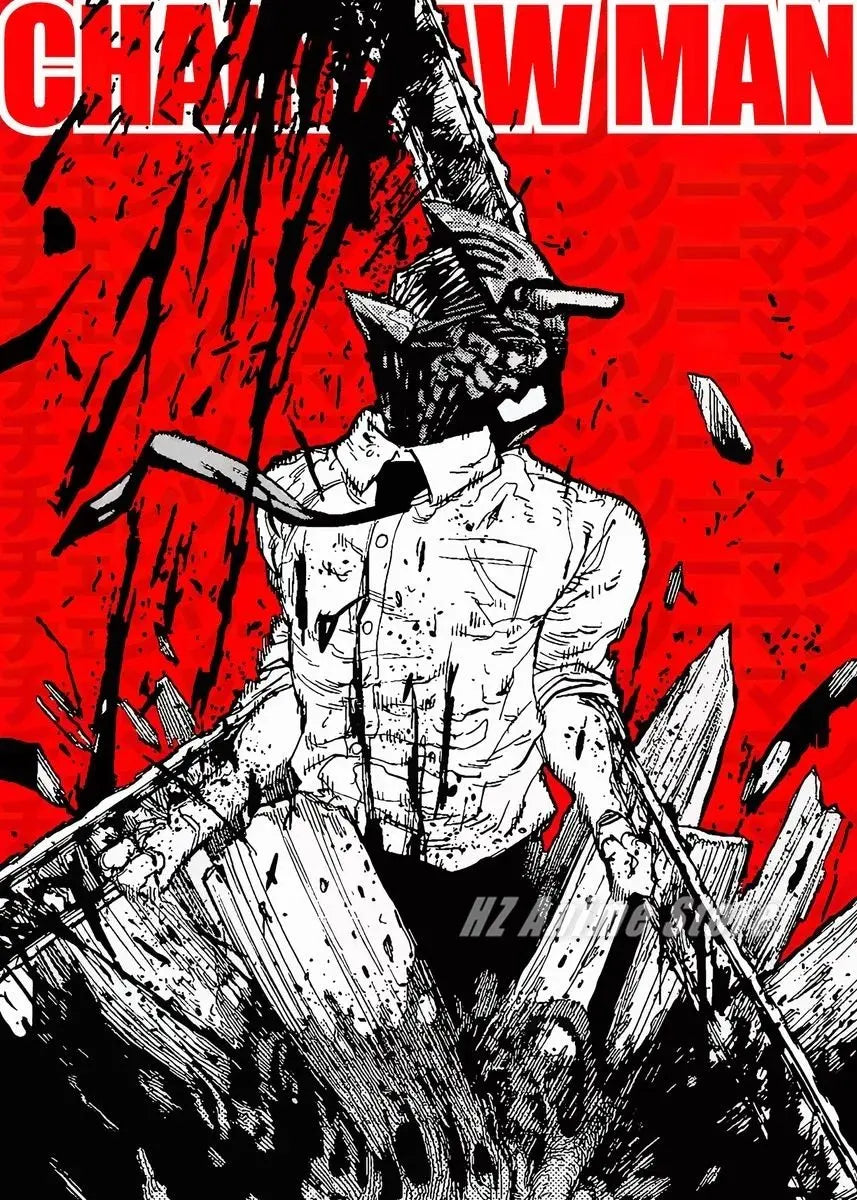 Anime Chainsaw Man Posters and Prints Canvas Painting Chainsawman Comic Wall Art Pictures for Modern Family Bedroom Home Decor