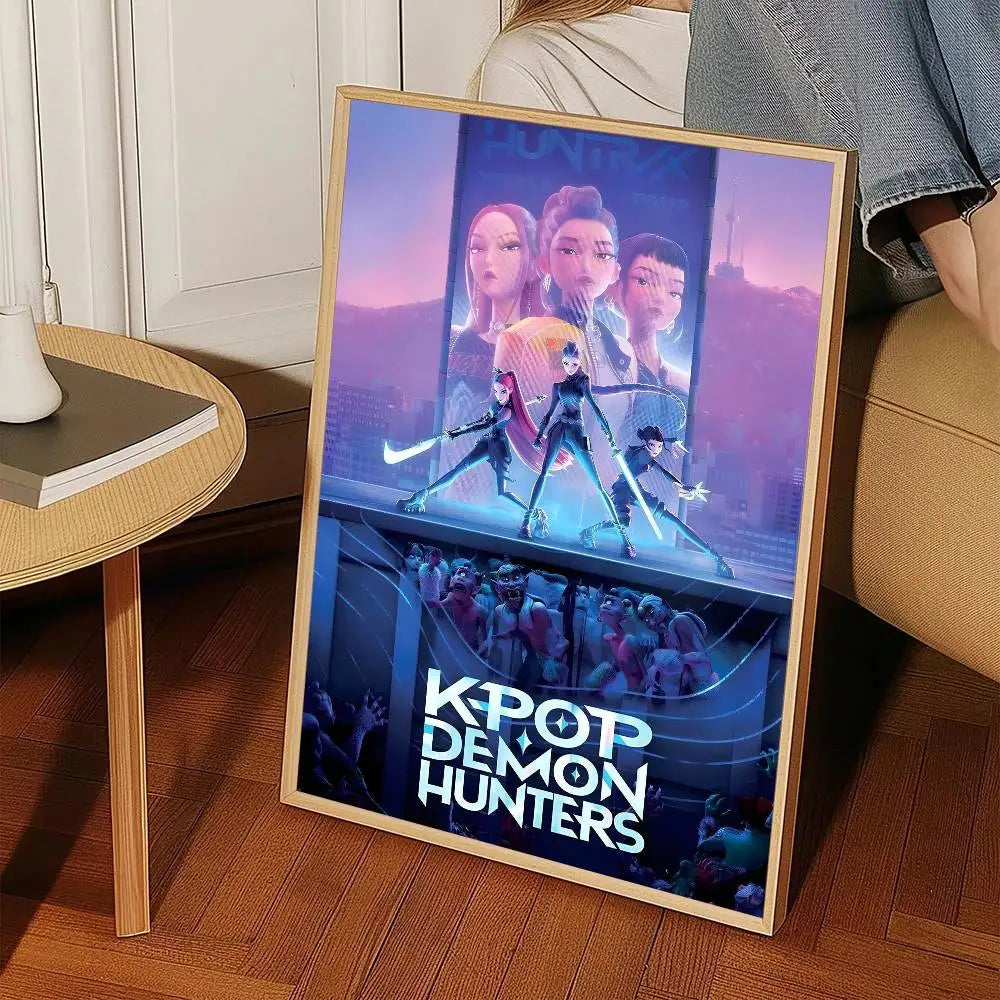 Anime Movie K-Pop D-Demon Hunters Poster High Quality Print Waterproof Wall Art Sticker For Bar Living Room Decor Gift