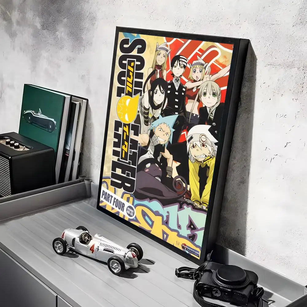 S-Soul Eater Anime Poster Stickers HD Waterproof Painting Wall Art for Bedroom Living Room Home Decor Decoration Gift