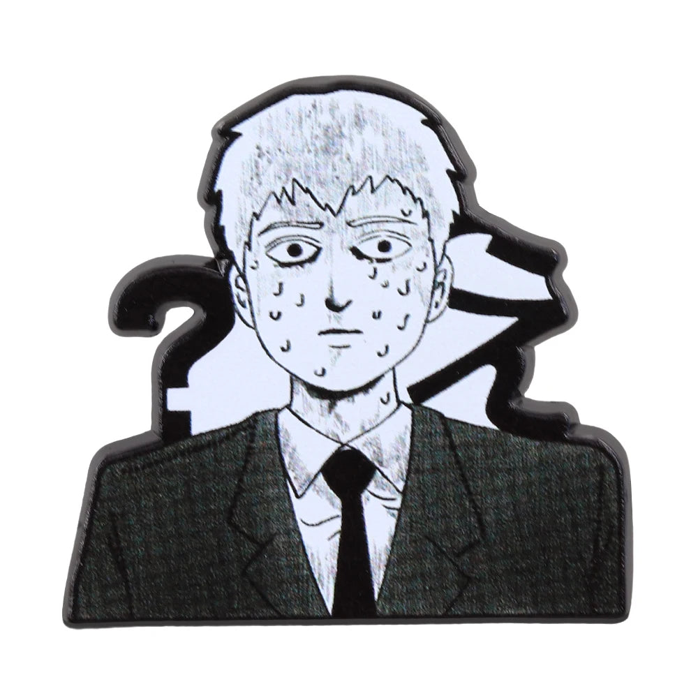 Horror Reigen Arataka Lapel Pin Mob Psycho100 Character Peripheral Badge Comic Brooch Fan Accessories Decoration